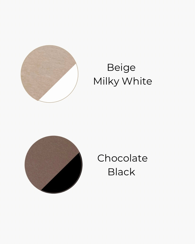 SOPHIA Dress / Beige Milky White / Chocolate Black