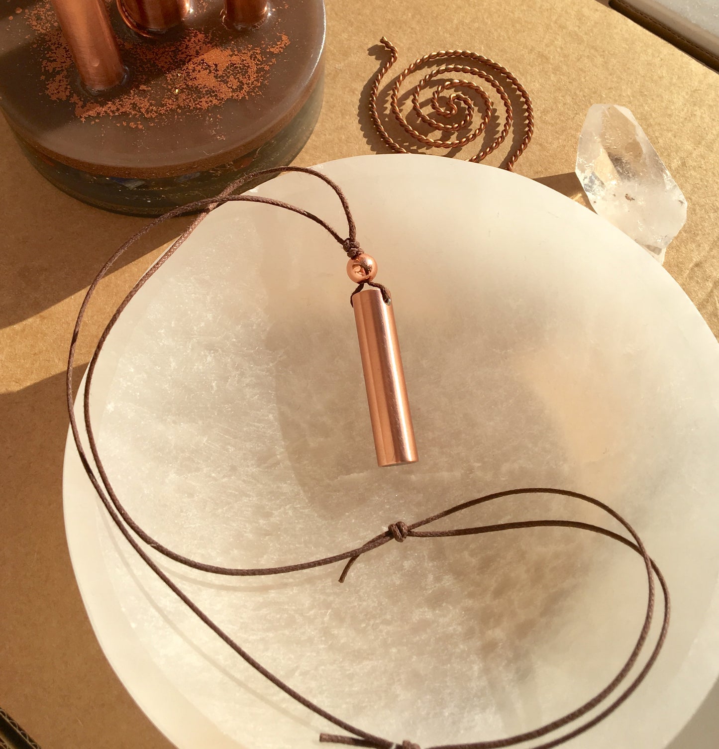 Pure Copper Tube Aether Pendant