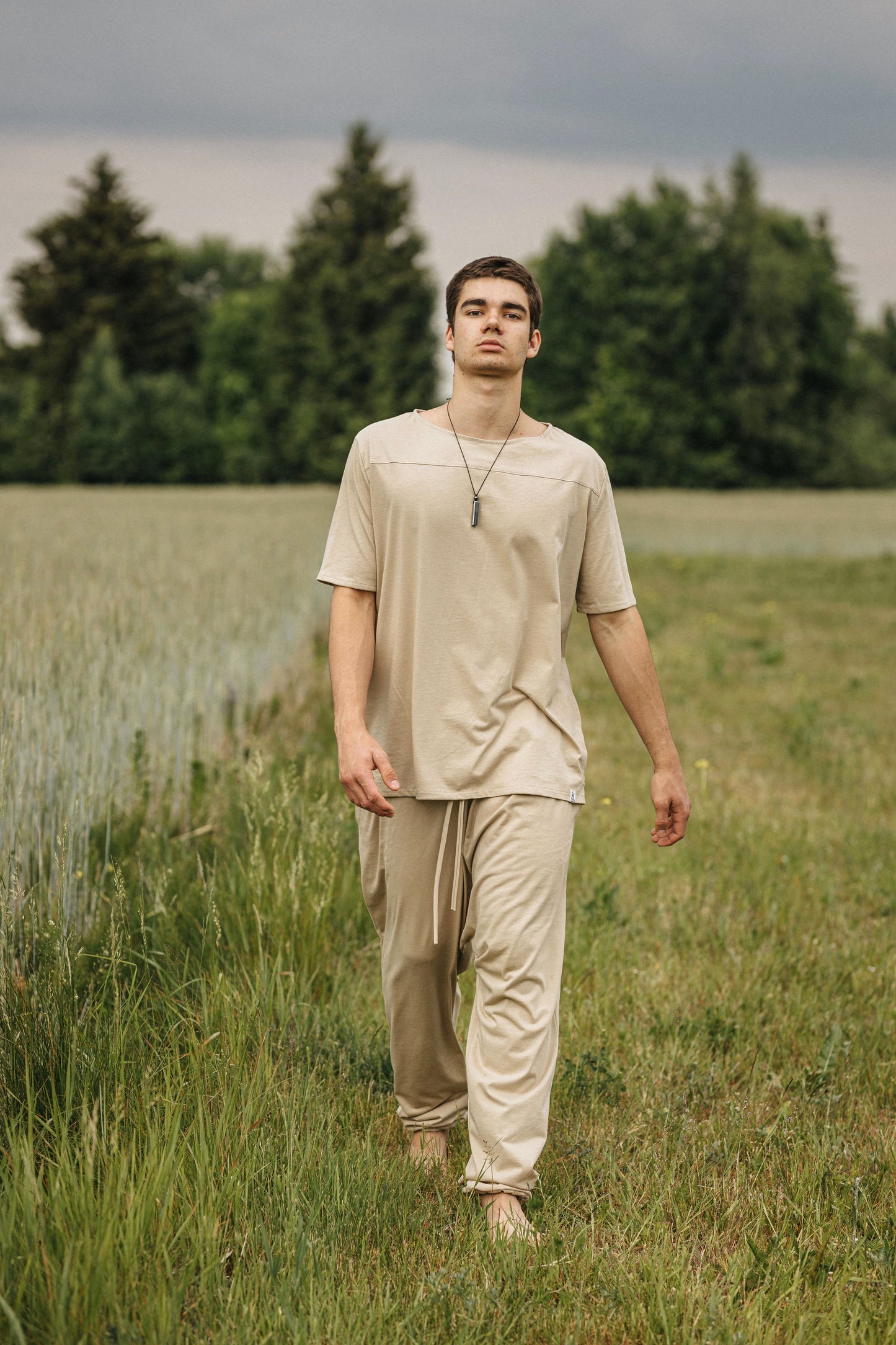 Organic Cotton free fitting Pants for men / Beige
