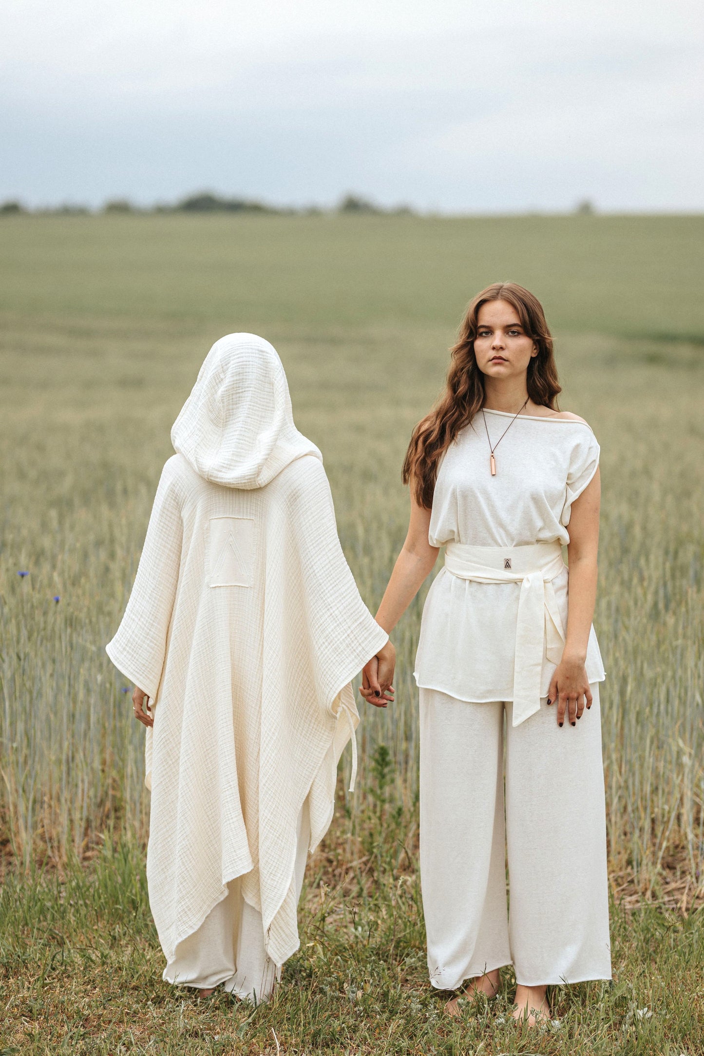 ALAIA Organic Cotton Priestess Cover Up with Hood / Natural