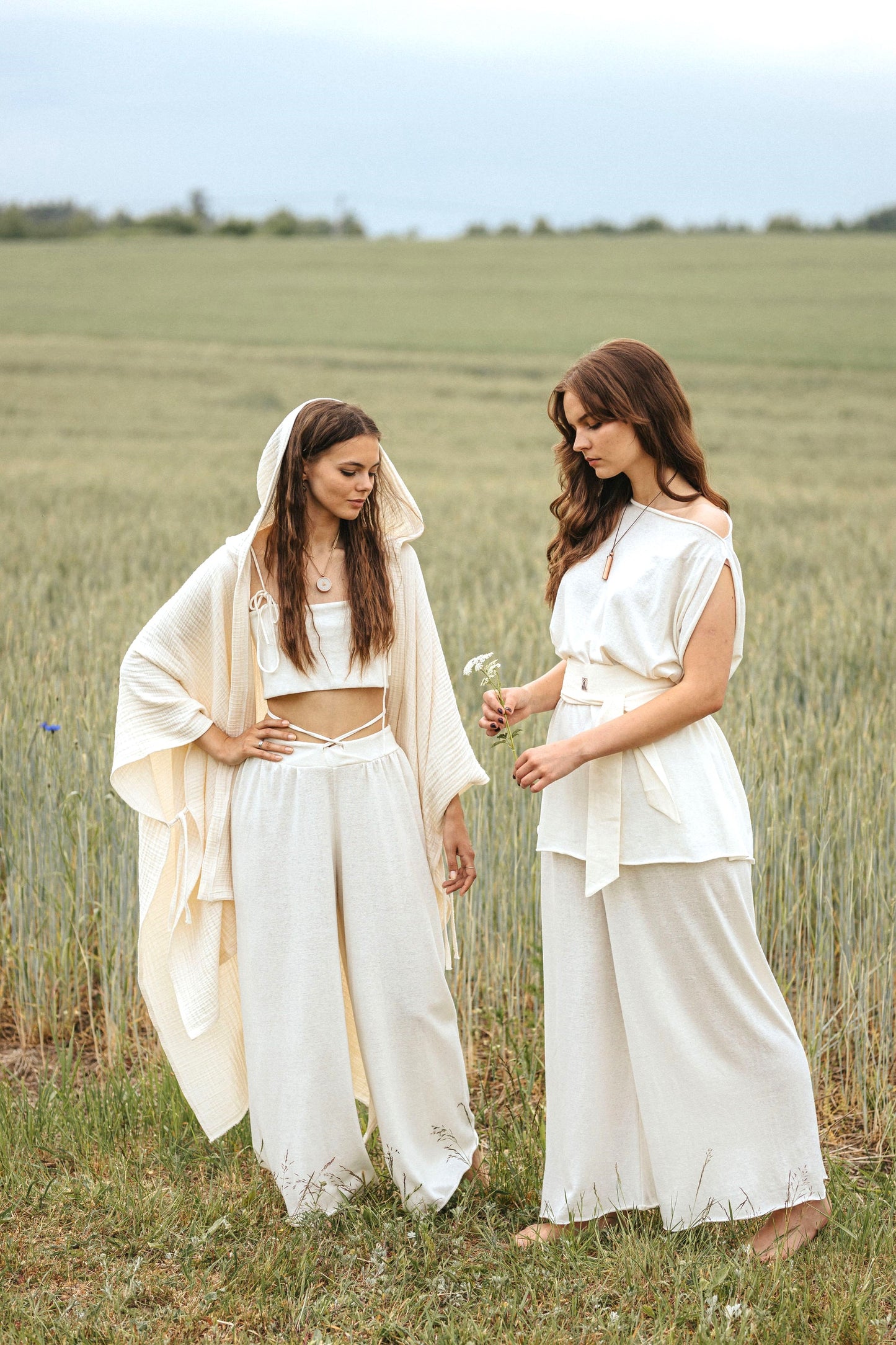 ALAIA Organic Cotton Priestess Cover Up with Hood / Natural