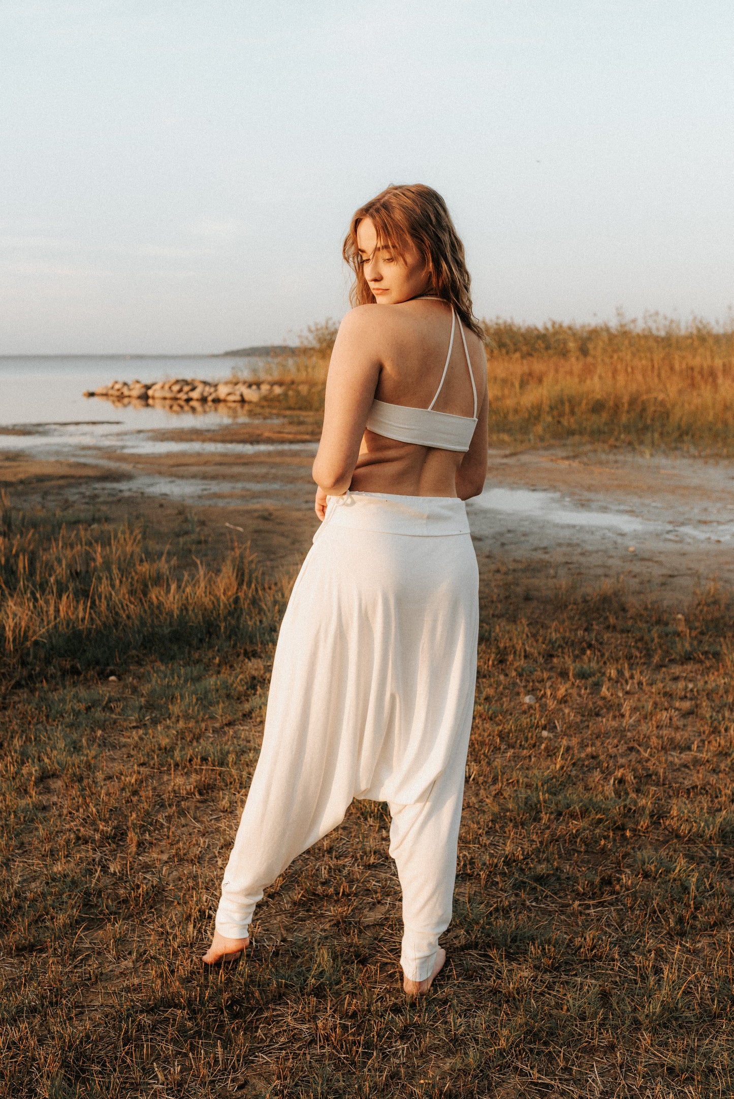 Set of SAGE Harem Pants and CHANTICO Top / Milky White / Black