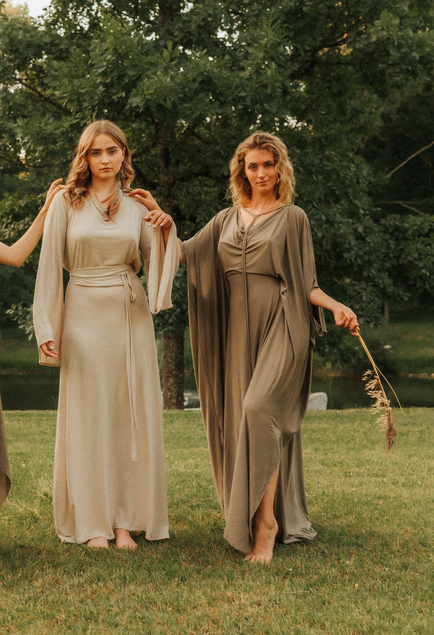 AMAYA Feminine Waist Kaftan Dress /Smokey Quartz