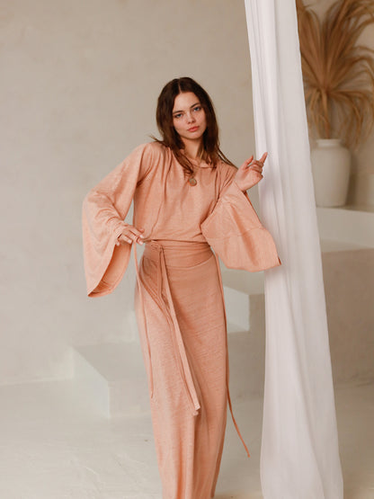 THEA Open Back Linen Knit Dress