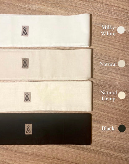 Organic Cotton or Hemp Belt / Milky White / Natural / Black