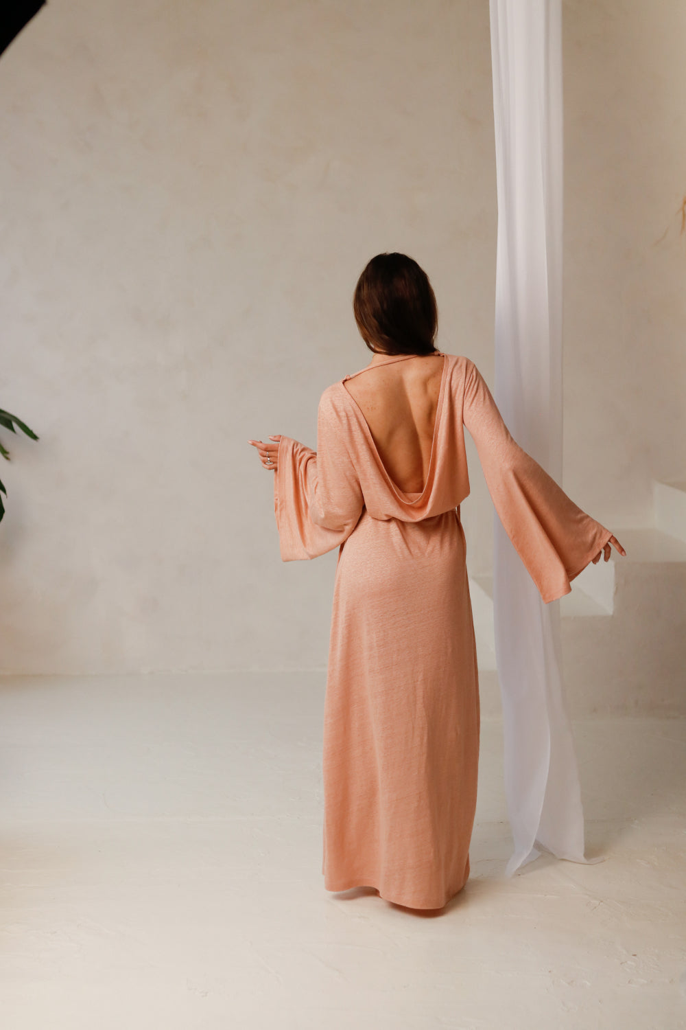 THEA Open Back Linen Knit Dress