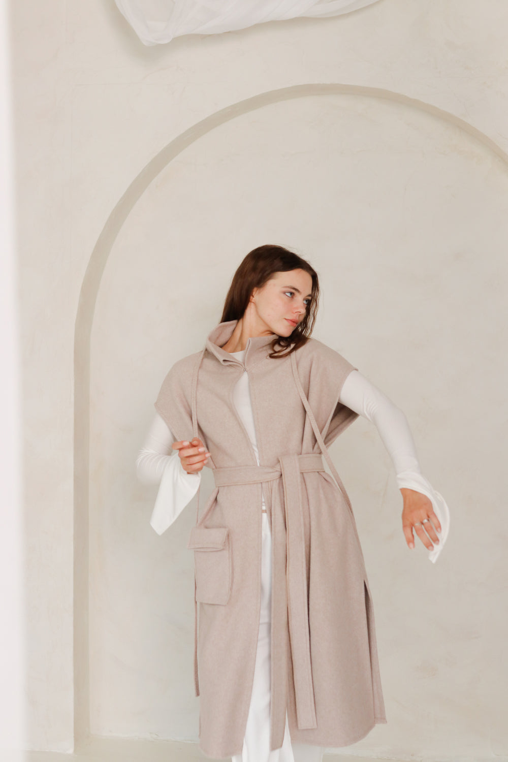 ZAYA Soft Jacket with Pocket / Beige / Graphite