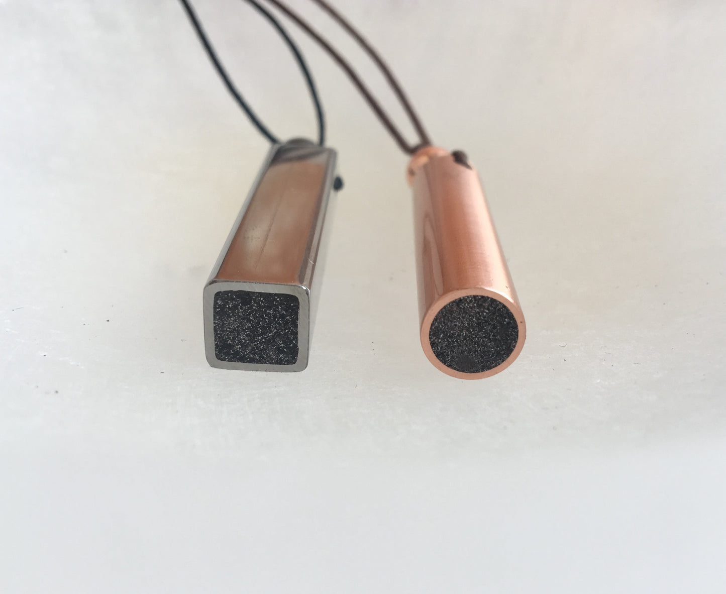 Silver Stainless Steel Square Tube Aether Pendant