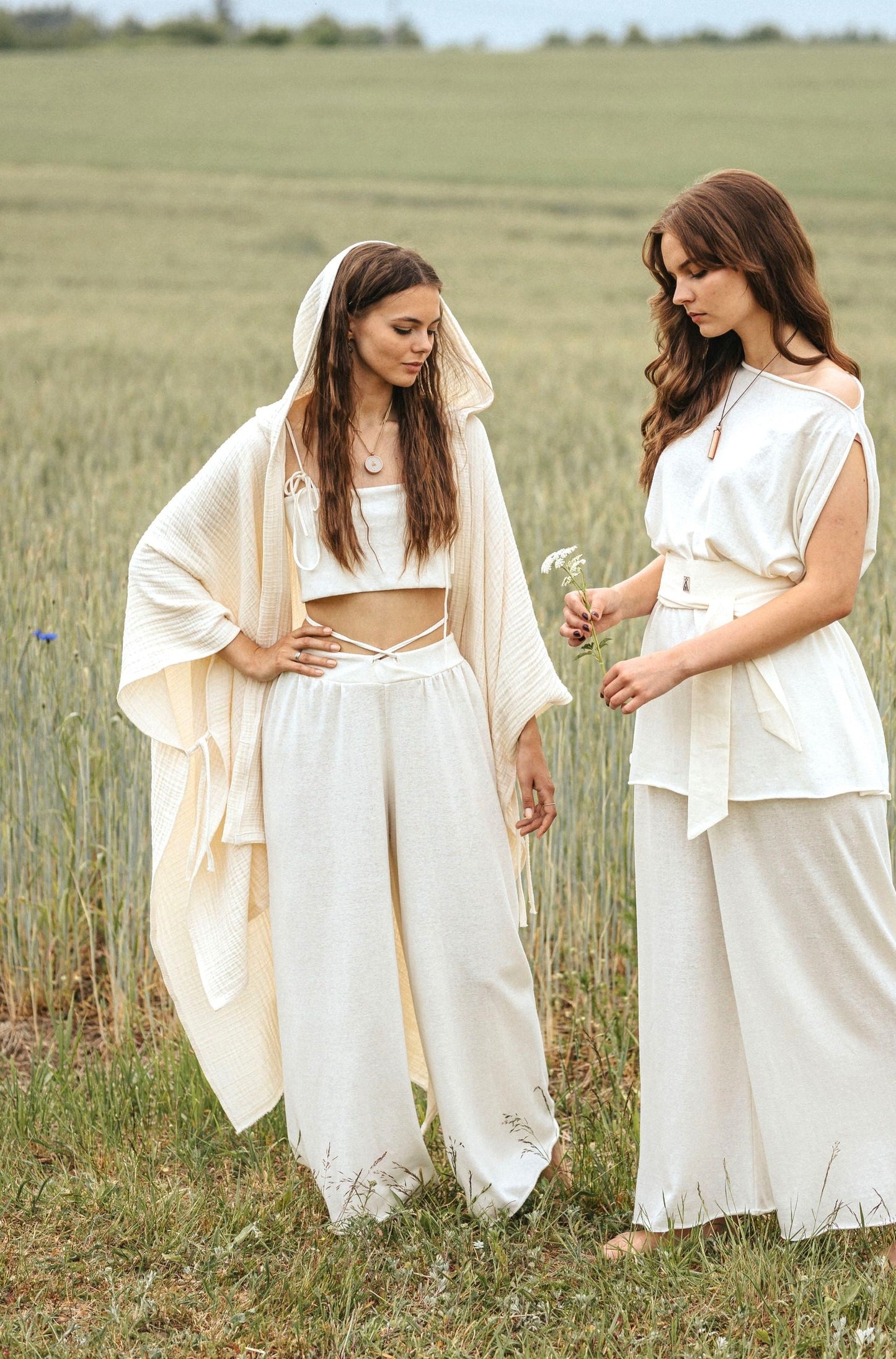 ELIRA Wide Leg Palazzo Pants from Hemp / Natural