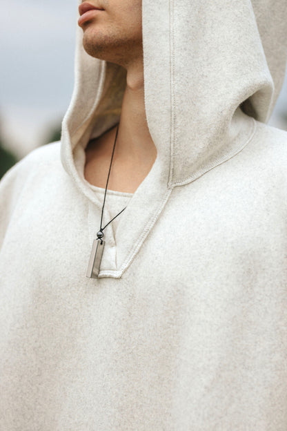 Silver Stainless Steel Square Tube Aether Pendant